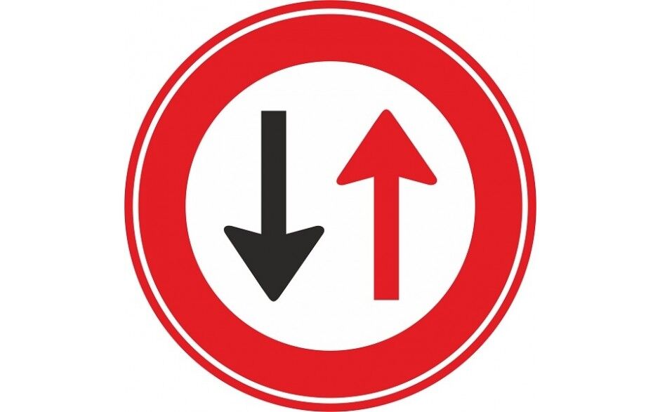 Tegenligger heeft voorrang vloersticker